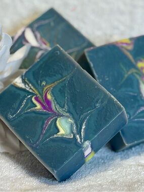 Hand Crafted Deep Teal Swirl Artisan Soap in time for spring